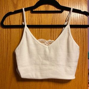 White crop with lace back
